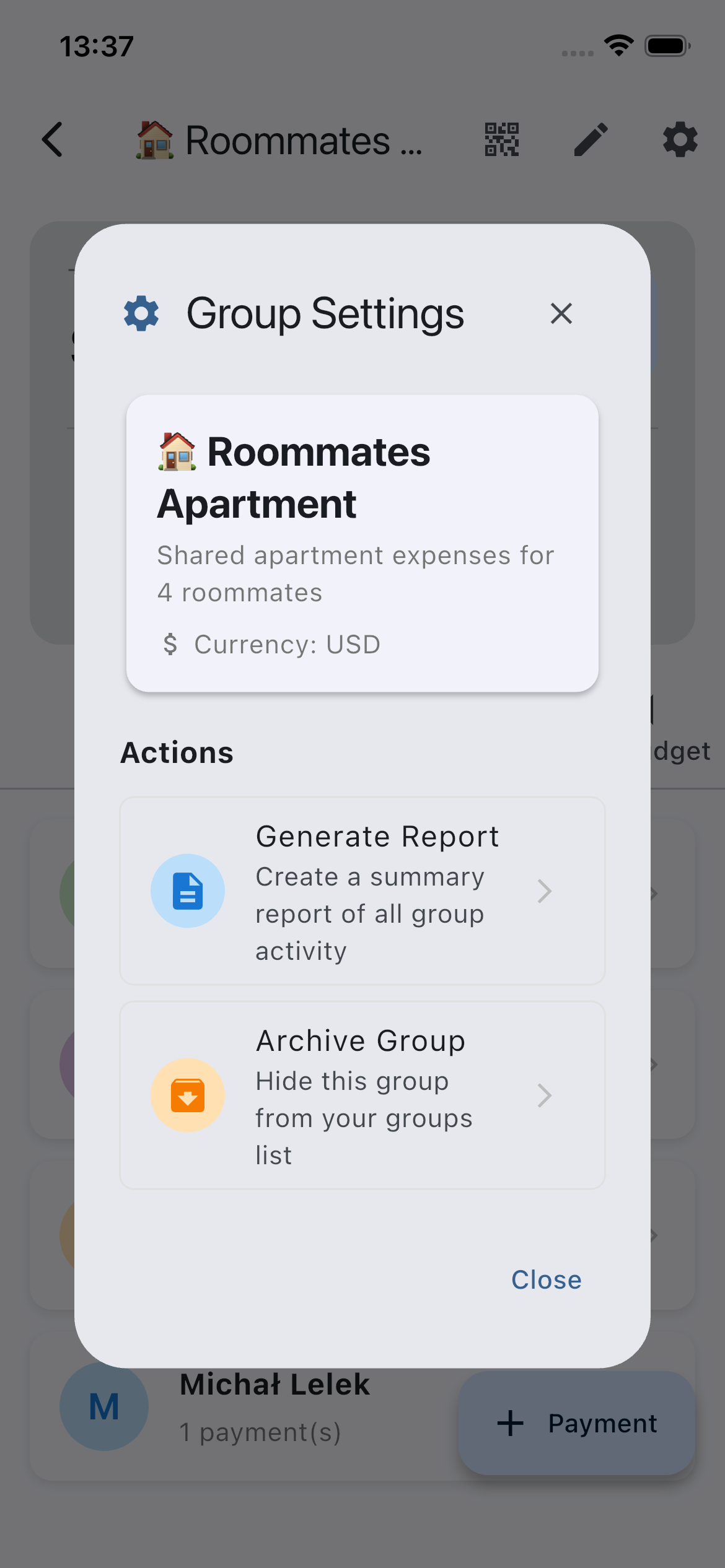 Group settings and configuration